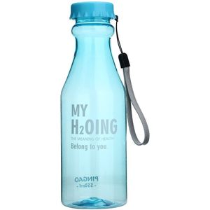 550Ml Sky Blue Reizen Waterfles Draagbare Hervulbare Flessen Lekvrije Camping Water Cup P #