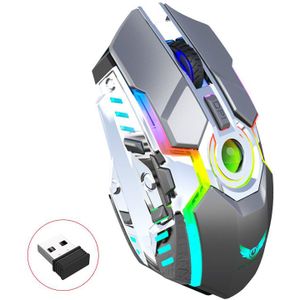 Kleurrijke Lichtgevende Muis Spel 2.4G Oplaadbare Draadloze Muis Met Ingebouwde 600mA