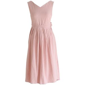 Puur Katoen V-hals Geplooide Jurk Schort Japanse Vrouwen Art Tuinieren Schilderen Bakken Keuken Bloem Koffie Winkel Overalls Werk