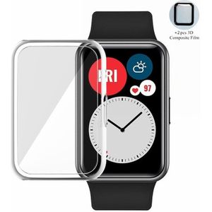 Beschermhoes Voor Huawei Horloge Fit Cover Soft Tpu Bumper Lichtgewicht Screen Protector Smart Horloge Accessoires Voor Huawei Fit