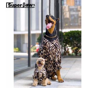 Mode Hond Luipaard Shirt Voor Kleine Medium Grote Honden Puppy Doberman Schnauzer Pug Zomer T-shirt Vest Kleding Kostuum TLC25
