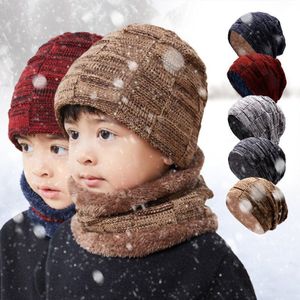 Winter Beanie Cap Sjaal Set Warm Knit Hoeden Skull Cap Met Dikke Fleece Gevoerde Winter Hoed & Sjaal voor Kids Kinderen