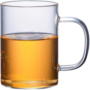 300Ml Hittebestendige Transparant Thicken Glass Cup Drinken Gebruiksvoorwerpen Kleurrijke Handvat Glas Thee Beker Glas Bier Mok Voor thuis
