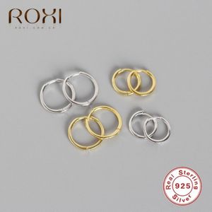 Roxi 925 Sterling Zilveren Simple Ear Bone Hoepel Oorbellen Voor Vrouwen Kleine Ronde Cirkel Oorbellen Hoops Kleine Lus Oorbellen Sieraden