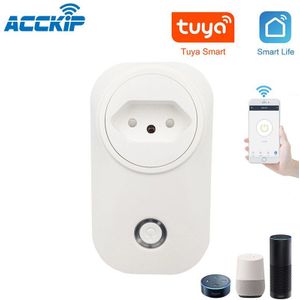ACCKIP WIFI Smart Brazilië Plug 16A BR Smart Socket Draadloze Voice Control Uw Apparaten Overal Altijd tomada inteligente brasil