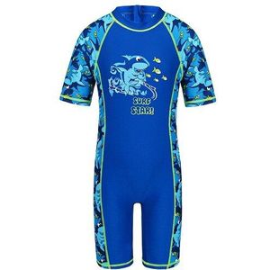 Peuter Kleine Jongens Leuke Nieuwjaar Blauwe Haai Zee vis Badpak Een Stuk Cartoon Half Mouw Zomervakantie Surf Swim Kids