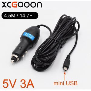 XCGaoon 5 V 3A mini USB Autolader voor Auto DVR Camera Video Recorder/Pad/GPS, input DC 8 V naar 36 V, kabel Lengte 4.5 m