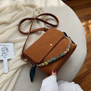 Effen Kleur Scrub Lederen Crossbody Tassen Voor Vrouwen Ketting Sjaal Schouder Eenvoudige Tas Lady Winter Handtassen En Portemonnees