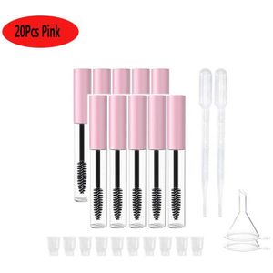 20Pcs 10 Ml Lege Mascara Buis En Wand Hervulbare Mascara Tube Mascara Wand Wimpers Borstel Buis Voor Wimper Olie lipgloss Buizen