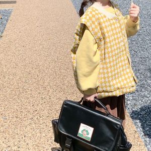 Koreaanse Stijl Jongens En Meisjes Mode Plaid Gewatteerde Dikke Vesten Winter Unisex Losse Mouwloze Vesten