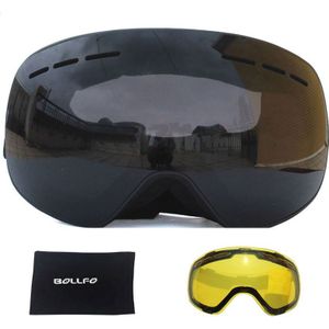 Mannen Vrouwen Ski Bril Met Magnetische Dubbele Lagen Lens Skiën Anti-Fog UV400 Snowboard Goggles Ski Bril Eyewear Opgeluisterd lens