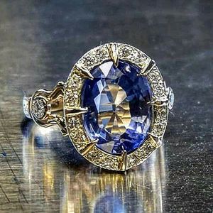 14K Goud Natuurlijke Saffier Ring Voor Vrouwen Mannen Anillos De Bizuteria Edelsteen Geboortesteen Sieraden Bague Diamant 14K Goud ring Box