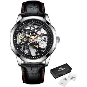 Haiqin Heren Horloges Top Brand Luxe Automatische Skelet Mannen Kijken Mechanische Zaken Waterdicht Horloge Mannen Tourbillon