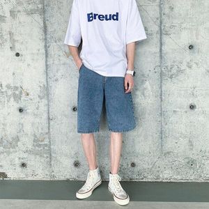 Mannen Shorts Solid Plus Size 5XL Zomer Baggy Ins Harajuku Denim Korte Mens Bodem Harajuku High Street Simple Alle-match Ulzzang