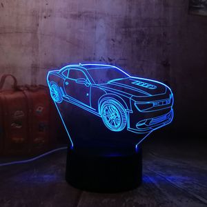 Moderne 3D Auto LED Nachtlampje RGB 7 Kleuren Veranderen USB Touch Slaapkamer Tafellamp Thuis Party Decor Jongen Kids cadeau voor kinderen Dag