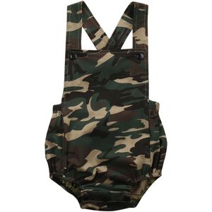 Pudcoco Zomer Unisex Baby Meisje Jongen Camo Bodysuit Mouwloze Jumpsuit Backless Kleding Outfits Leuke Camouflage Kleding SS