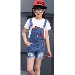 Zomer Kinderen Meisjes Borduren Jeans Denim Shorts Overalls Jumpsuit Voor Meisje Kids School Jumpsuits 5 6 7 8 10 11 12 Jaar