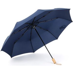 Automatische Paraplu Vouw Mannelijke Business Massief Houten Handvat Retro Drie-opvouwbare Paraplu Heren