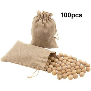 100pcs/set Cedar Wood Moth Balls Natural Cedar Wood Bead Camphor Repellent for Moisture proof Wardrobe Clothes Drawer