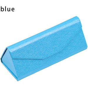 1Pcs Sterke Magneet Driehoek Vouwen Glazen Doos Pu Waterdicht Eyewear Case Houtnerf Draagbare Bril Beschermende Brillen Doos