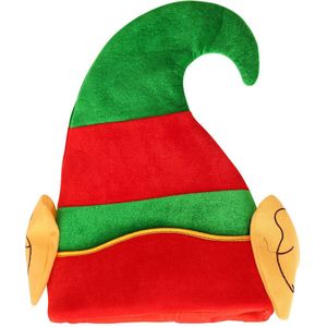 Non-woven Kerstmuts Elf Oren Rood En Groen Gestreepte Hoed Kids Volwassen Kinderen Cap Christmas Party Decoratie jaar Gifts2021