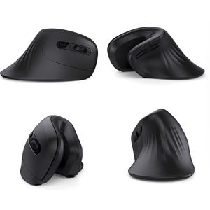 Bluetooth 4.0 Ergonomische Draadloze Muis 2.4G Optische Verticale Muizen Voor Computer Pc Notebook 1000 1600 2400 Dpi Zwart