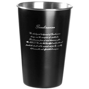 16Oz Rvs Cups Onbreekbaar Pint Drinken Metalen Bekers Picknick Cups Bier Mokken Koud Drankje Koffie Sap Zwart