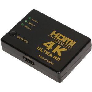 AMKLE HDMI Switch 4K * 2K 3D HDMI Splitter Mini 3 Poorten Switcher 3-in-1 -Out HDMI Hub voor DVD HDTV Xbox PS3 PS4 Latptop TV BOX