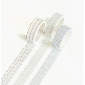 4 Rolls/Set Basic Kleur Washi Tape 2M Raster Masking Tape Voor Diy Album Dagboek Planner Decoratieve Tape school Kantoorbenodigdheden