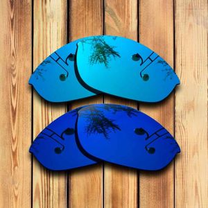 100% Precies Gesneden Gepolariseerde Vervanging Lenzen Voor Half Jacket Zonnebril Deep Blue Mirrored Coating Kleur Keuzes