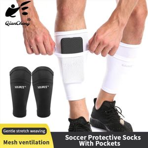 1 Paar Voetbal Beschermende Sokken Met Zakken Voetbal Scheenbeschermer Pads Been Mouwen Ondersteuning Kinderen Volwassen Kalf Beschermende Sokken