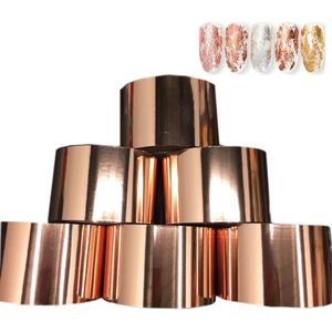 1Roll Rose Gold Charm Nail Folie Polish Stickers 120m Metalen Zilver Kleur Papier Transfer Folie Wraps Adhesive Decals nail Art Tips