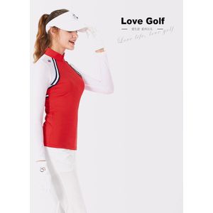 Itya Winkel Liefde Golf LG17005 Rode Dames Golf Sport En Vrije Tijd T-shirt Ademend Sneldrogende Golf T-shirt