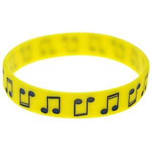 Obh 50 Stuks Desig Muziek Opmerking Silicone Rubber Armband 5 Kleuren