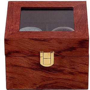 2 Slots Retro Rode Houten Horloge Vitrine Paar Horloges Box Holder Sieraden Collection Opslag Horloge Organizer Box Kist