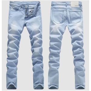 Blauw Skinny Jeans Mannen Lente Zomer Stretch Slim Jean Broek Mannen Katoen Casual Denim Jeans Lange Jean Broek maat 36