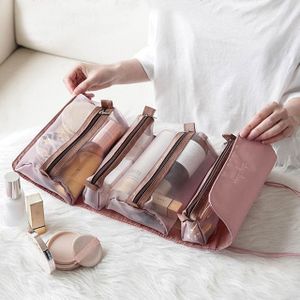 Vrouwen Cosmetische Bag Travel Organizer Opvouwbare Opknoping Nylon Waszak Draagbare Make-Up Tas Multifunctionele Toilettas Pouch