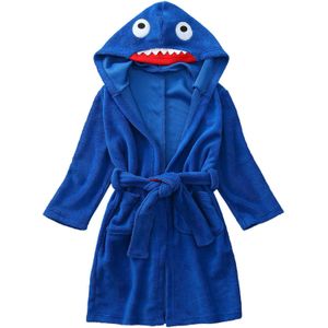 (3T-9T) kinderen Lange Mouwen Drie-Dimensionale Cartoon Shark Flanellen Nachtjapon Home Service Badjas Comfortabele F4 *