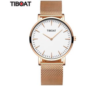 Tiboat Mode Heren Horloges Topmerk Luxe Quartz Horloge Mannen Casual Slim Mesh Staal Waterdichte Sport Horloges Relogio Masculino