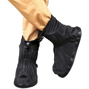 1 Paar Antislip Pvc Schoen Cover Waterdichte Rits Regen Laarzen Slijtvast Mid-Buis Vrouwen Mannen herbruikbare Overschoenen Overschoenen