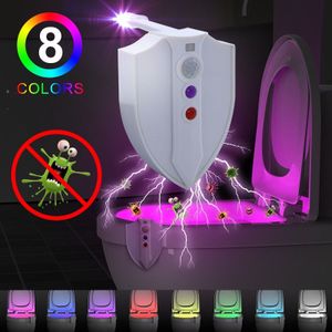 PIR Motion Activated UV Sterilisatie Kenmerken Wc Licht Binnen WC Kom Nachtlampje LED Light Up 8 Kleuren Lamp