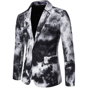 Technologie Tie-Dye Afdrukken Blazer Mannen Enkele Gesp Pak Jassen Business Social Kantoor Jurk Jas Street Wear Mannen kleding