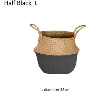 Zeegras Opbergmanden Opvouwbare Handgemaakte Rieten Stro Rotan Zeegras Buik Bloempotten Home Desktop Decor Rommel Opslag Bin