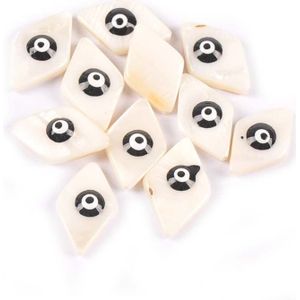 10Pcs Ruit Natuurlijke Parelmoer Seashell Voor Sieraden Maken Ketting Wit Kwade Ogen Shell Kralen Diy Accessoires Thuis decor