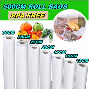 Vacuüm Zakken Voor Voedsel Vacuüm Sealer Voedsel Verse Lang Houden 12 + 15 + 17 + 20 + 25 + 30Cm * 500Cm Tassen Voor Vacuum Verpakker