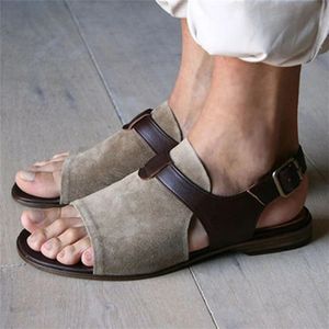 Romeinse Sandalen Voor Vrouwen Zomer Open Teen Vrouwen Schoenen Casual Gesp Retro Platte Schoenen Outdoor Strand Dames Plus Size sandalen