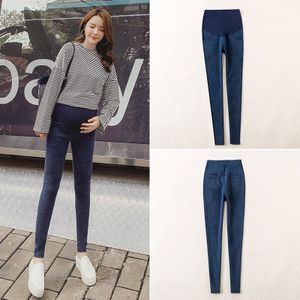 Koreaanse Mode Zwangerschap Maag Lift Broek Herfst En Winter Zwangere Vrouwen Hoge-Elastische Gebakken Bloem Voeten Jeans