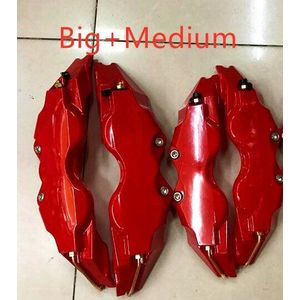 Remklauw Cover Voor & Achter Set Universele Auto Vrachtwagen 3D Disc Remklauw Covers Geel Rood Auto Decoratie Accessoires