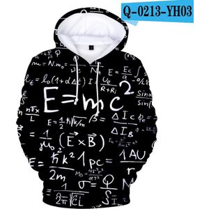 Aikooki E = MC2 Fun 3D Hoodies Sweatshirts Mannen/Vrouwen Print Zwart 3D Hoodies E = MC2 Hooded mens Truien XXS-4XL