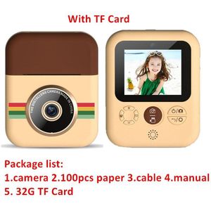 Kids Instant Print Camera 1080P Hd Camera Met 100Ps Thermisch Papier Voor Achter Dual Camera Kinderen Speelgoed Camera voor Verjaardagscadeautjes